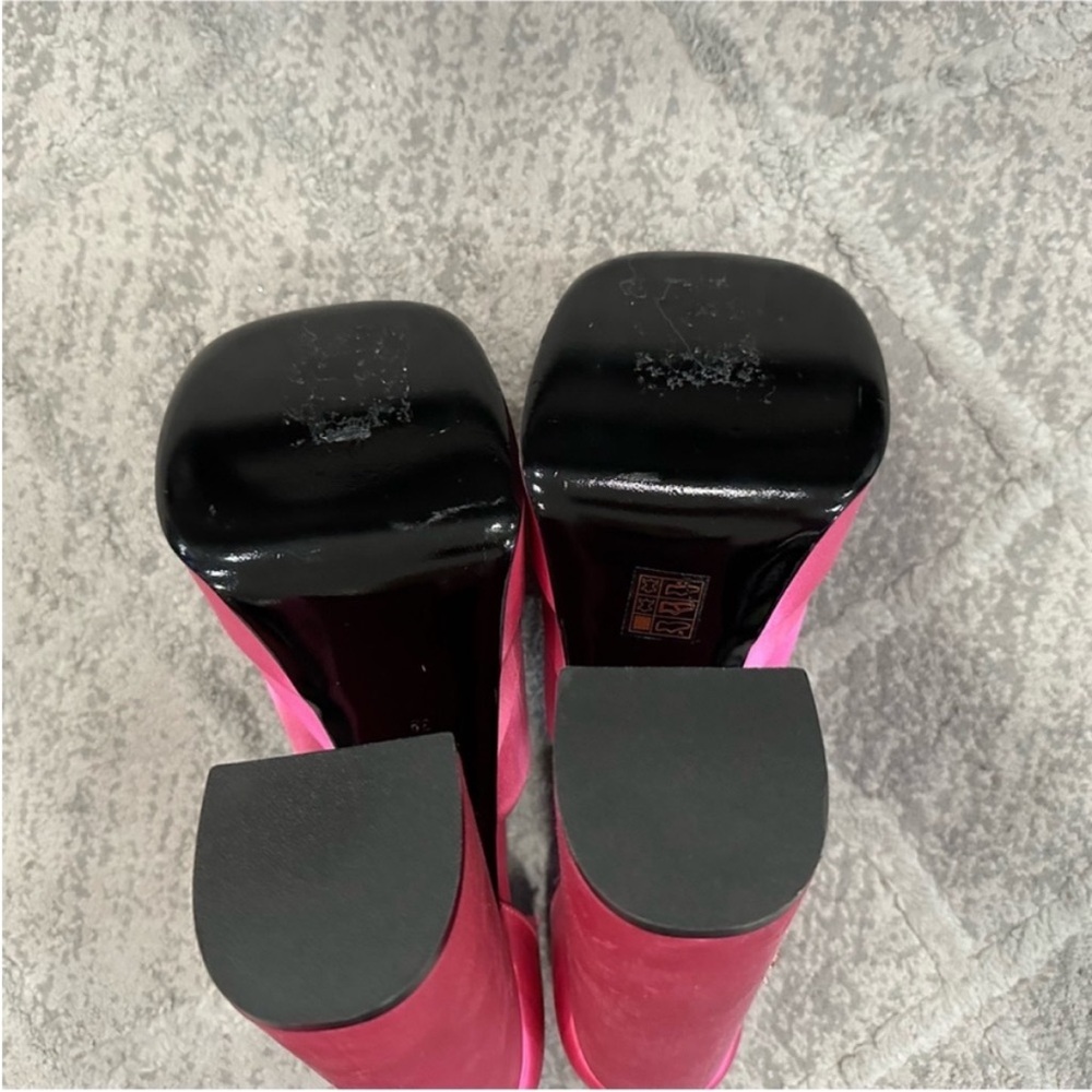 Versace Medusa Double Platform Sandals Pink Satin Platform Pumps 39 US - Picture 8 of 10